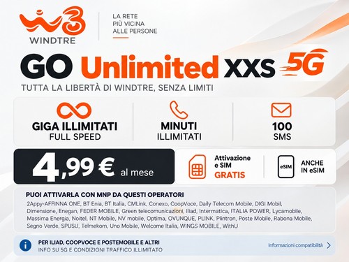 Windtre unlimited xxs 5g - windtre,