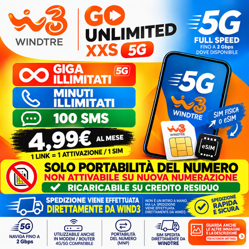 Windtre unlimited xxs 5g - xxs,